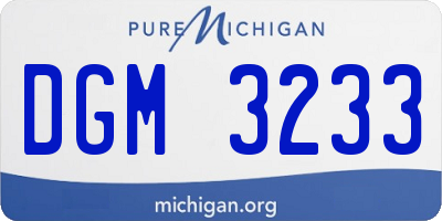 MI license plate DGM3233