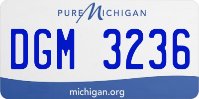 MI license plate DGM3236