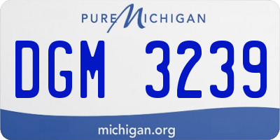 MI license plate DGM3239