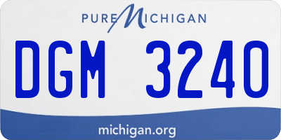 MI license plate DGM3240