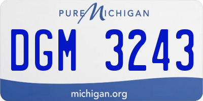 MI license plate DGM3243