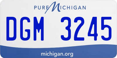 MI license plate DGM3245