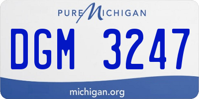 MI license plate DGM3247