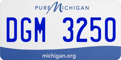 MI license plate DGM3250
