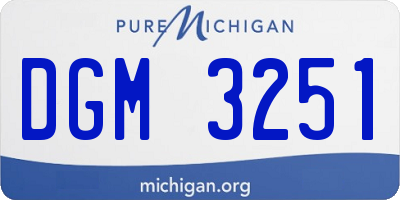 MI license plate DGM3251