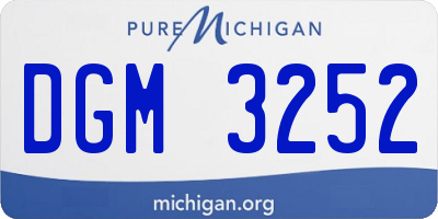 MI license plate DGM3252