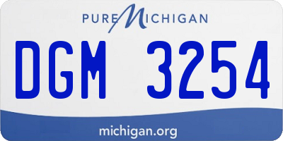 MI license plate DGM3254