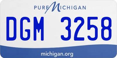 MI license plate DGM3258