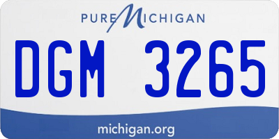MI license plate DGM3265