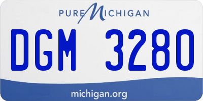 MI license plate DGM3280