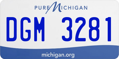 MI license plate DGM3281