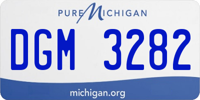 MI license plate DGM3282