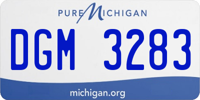 MI license plate DGM3283