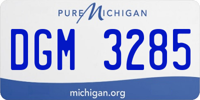 MI license plate DGM3285