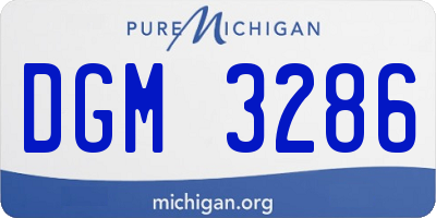MI license plate DGM3286