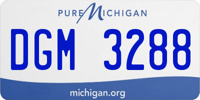 MI license plate DGM3288