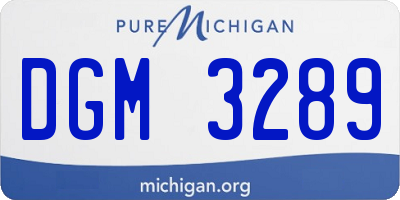 MI license plate DGM3289