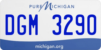 MI license plate DGM3290