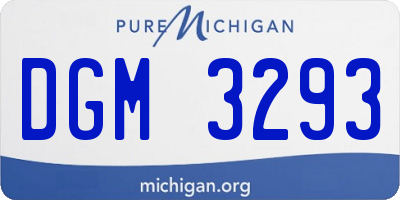 MI license plate DGM3293