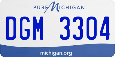 MI license plate DGM3304