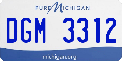 MI license plate DGM3312