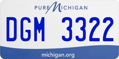 MI license plate DGM3322