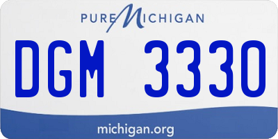 MI license plate DGM3330