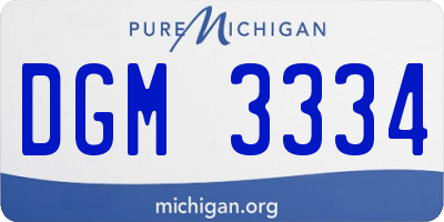 MI license plate DGM3334