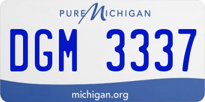 MI license plate DGM3337