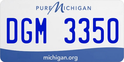 MI license plate DGM3350