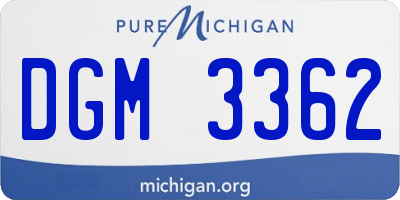 MI license plate DGM3362