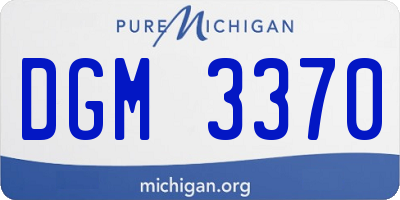 MI license plate DGM3370