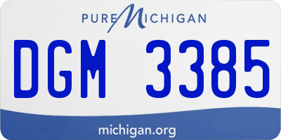 MI license plate DGM3385
