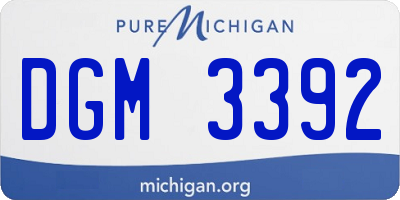 MI license plate DGM3392