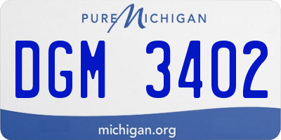 MI license plate DGM3402