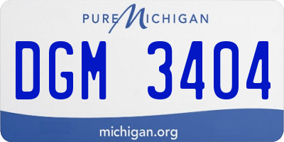 MI license plate DGM3404