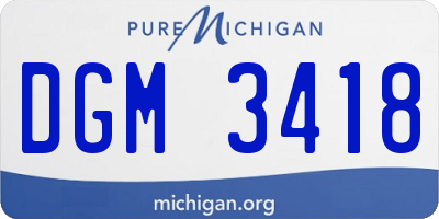 MI license plate DGM3418