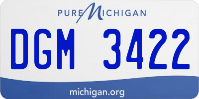 MI license plate DGM3422