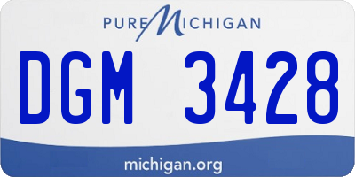 MI license plate DGM3428