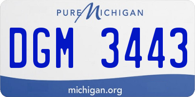 MI license plate DGM3443