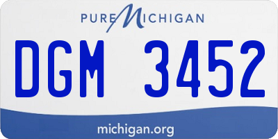 MI license plate DGM3452
