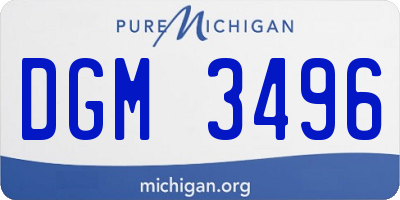 MI license plate DGM3496
