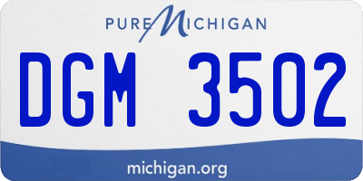 MI license plate DGM3502