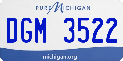 MI license plate DGM3522