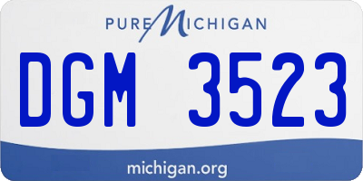 MI license plate DGM3523