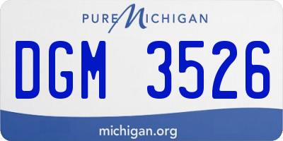 MI license plate DGM3526