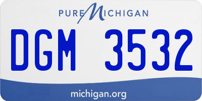 MI license plate DGM3532