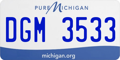 MI license plate DGM3533