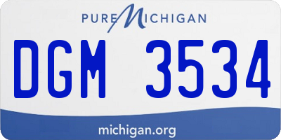 MI license plate DGM3534