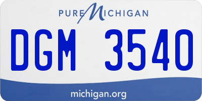 MI license plate DGM3540